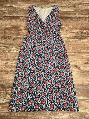 Mata Traders EUC Wrap Floral Midi Dress Organic Cotton Sleeveless Boho Casual S